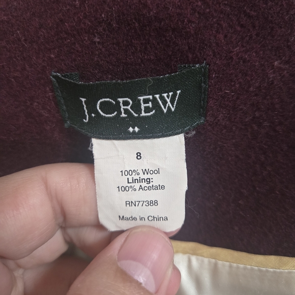J Crew Lined Wool Coat Pea Coat Womens Size 8 Shade Of Purple - Picture 11 of 15